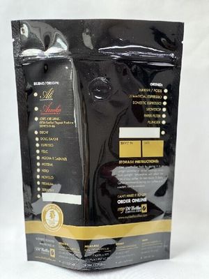 까만 ISO Eco 친절한 커피 주머니는 벨브를 가진 Resealable 1회분의 커피 봉지