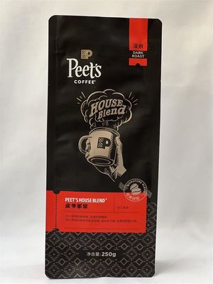Resealable 상자 주머니 1회분의 커피 봉지 Mylar 편평한 바닥은 불에 구워진 커피 콩을 위해 서 있습니다