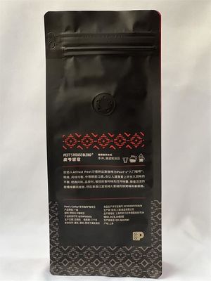 Resealable 상자 주머니 1회분의 커피 봉지 Mylar 편평한 바닥은 불에 구워진 커피 콩을 위해 서 있습니다