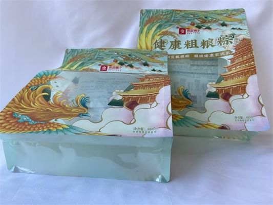명확한 창 편평한 바닥 음식은 인쇄된 금속 자유로운 480g 관례를 자루에 넣습니다