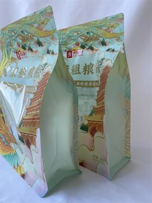 명확한 창 편평한 바닥 음식은 인쇄된 금속 자유로운 480g 관례를 자루에 넣습니다