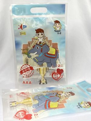 손잡이 구멍을 가진 2kg 밥 포장 부대 플라스틱 주문 인쇄