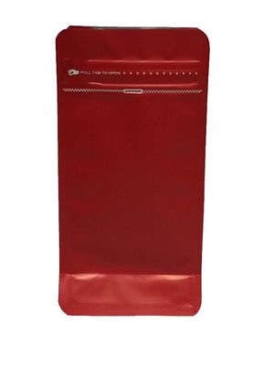 100g 금속화 된 평면 바닥 커피 포장 봉지 밸브 및 지플로크